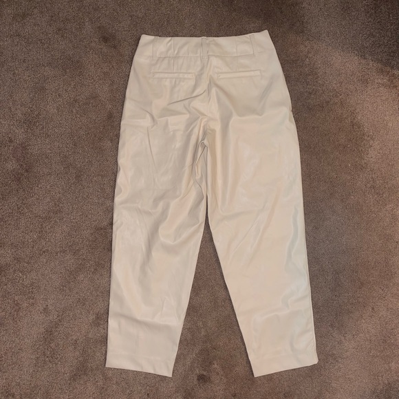 Light cream faux leather work pants - Picture 4 of 6